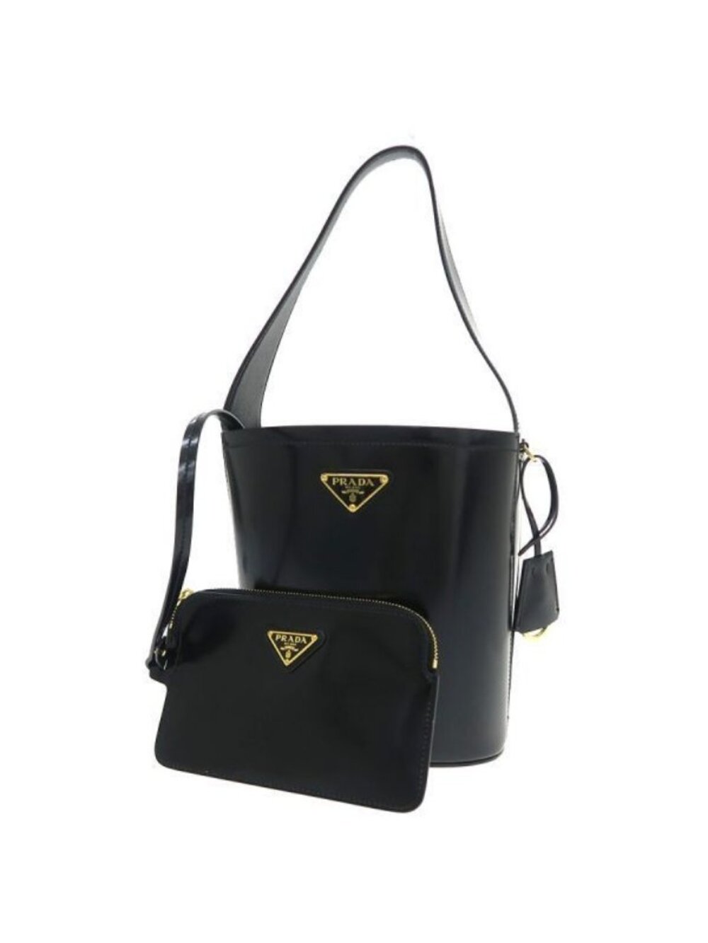 Prada Leather Bucket Tote Bag